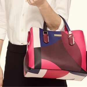 Kate Spade♠️New York Laurel Way Geo Spotlight Evangelie EUC Pink Blue Geometric